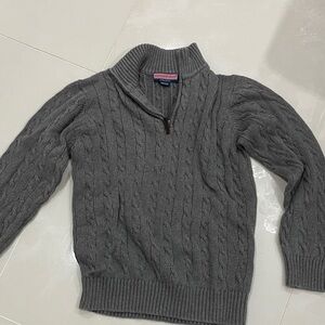 Vineyard Vines Gray Cable Knit Zip Up Sweater